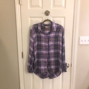 Lucky Brand women’s soft flannel blouse in spring violet, XL